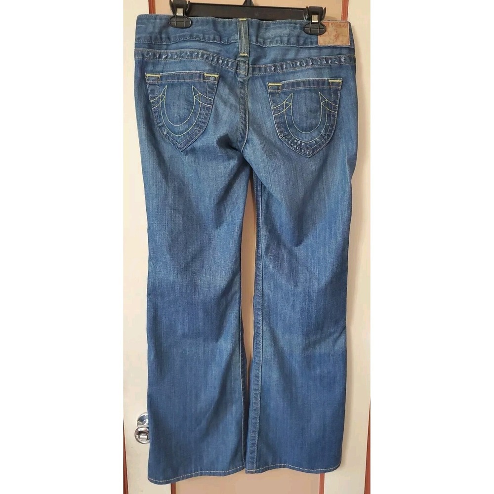 True Religion Candice Jeans Women Sz 30 Flare 100% Cotton Distressed USA - Picture 2 of 9